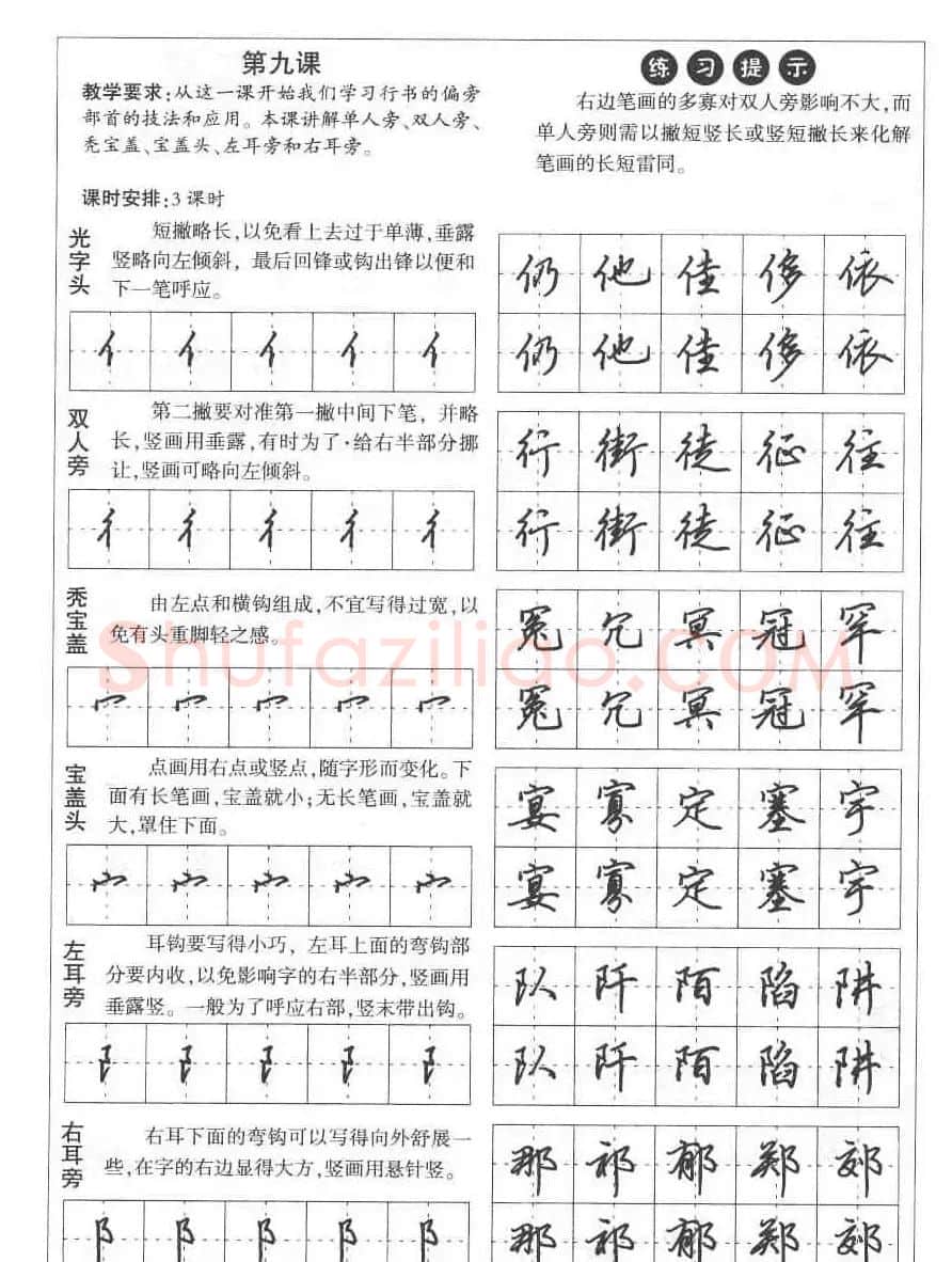 田英章钢笔书法教材:楷书行书笔画偏旁二十三课 | 硬笔书法字帖