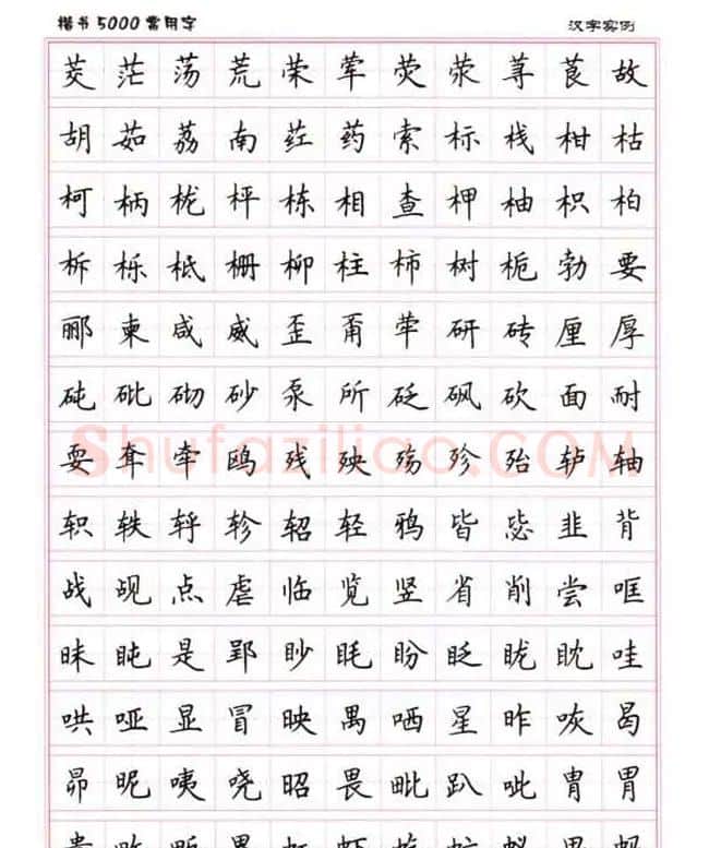 卢中南硬笔书法5000常用字楷书字帖 | 钢笔书法字帖