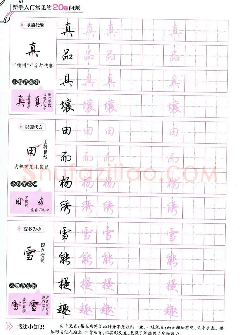 荆霄鹏硬笔行楷字帖《新手入门常见的20个问题》 | 硬笔书法字帖