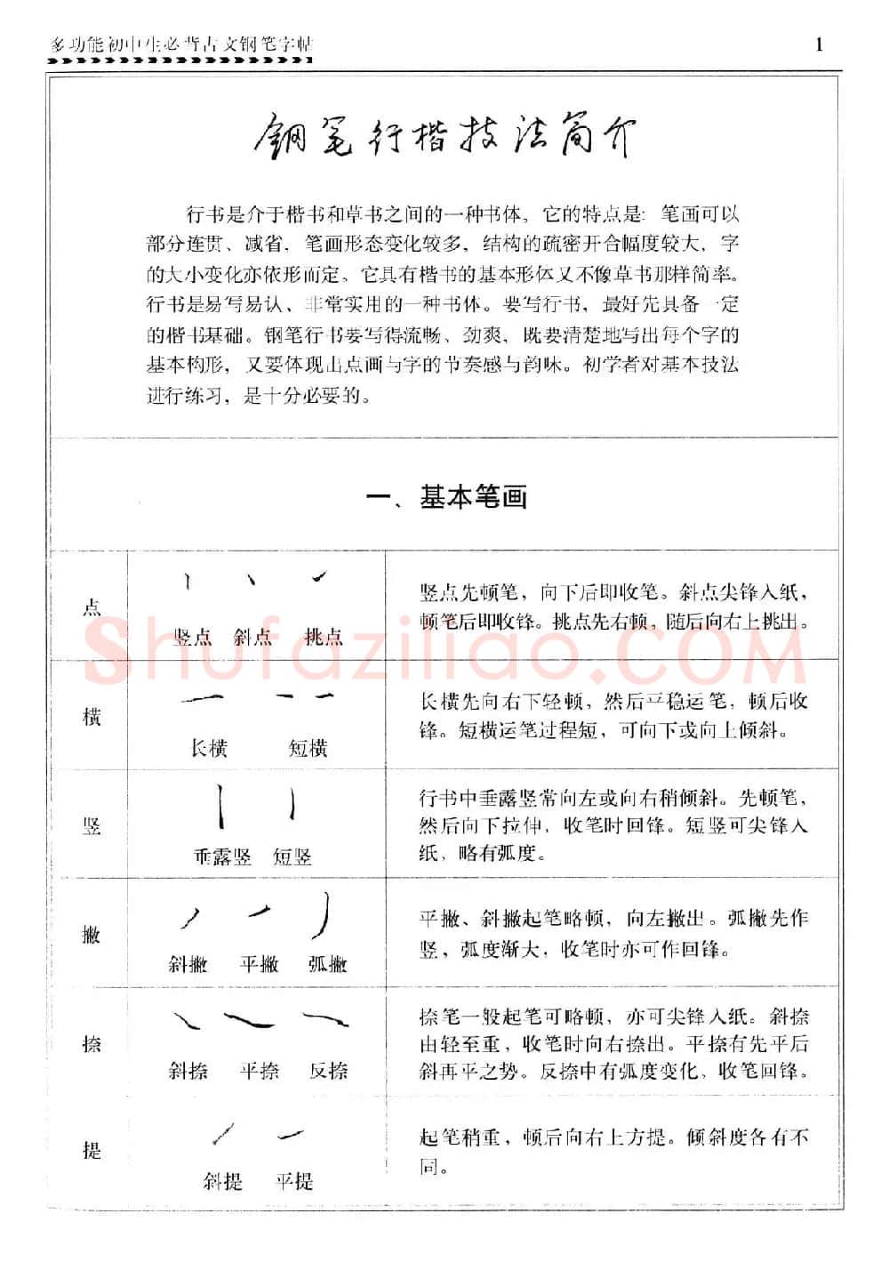 任平钢笔行书字帖《初中生必背古文》 | 硬笔书法字帖