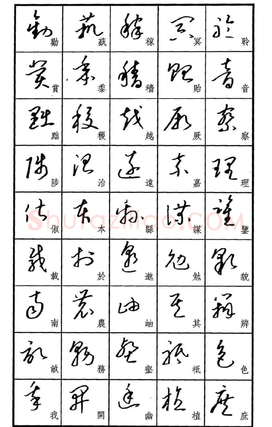 梧桐钢笔书帖《标准草书范字》 | 硬笔书法字帖