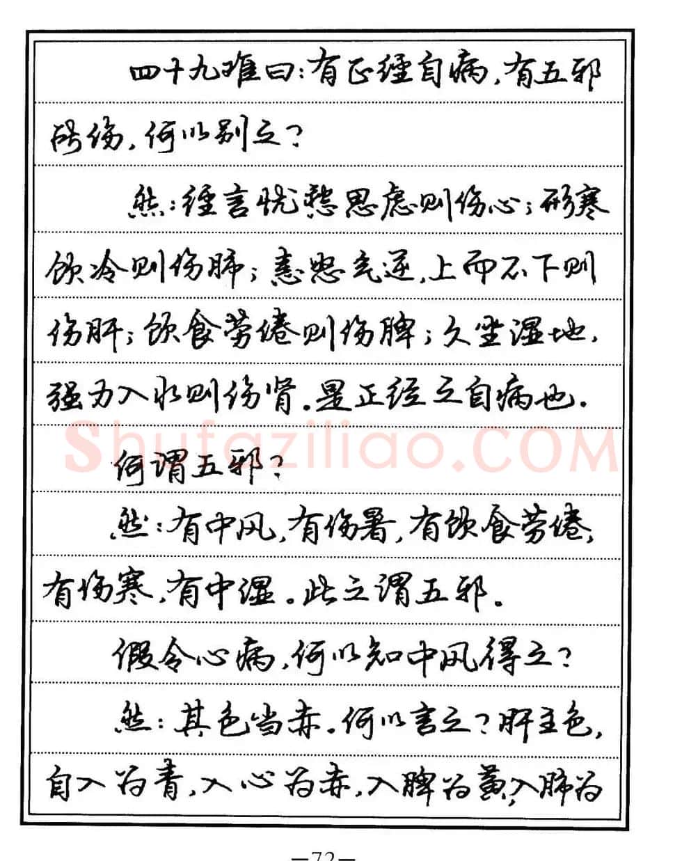 苏德生书法《中医经典钢笔字帖难经》 | 硬笔书法字帖