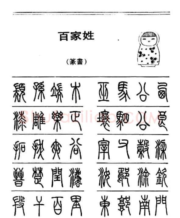 钢笔字帖下载:《钢笔篆书百家姓》 | 钢笔书法字帖