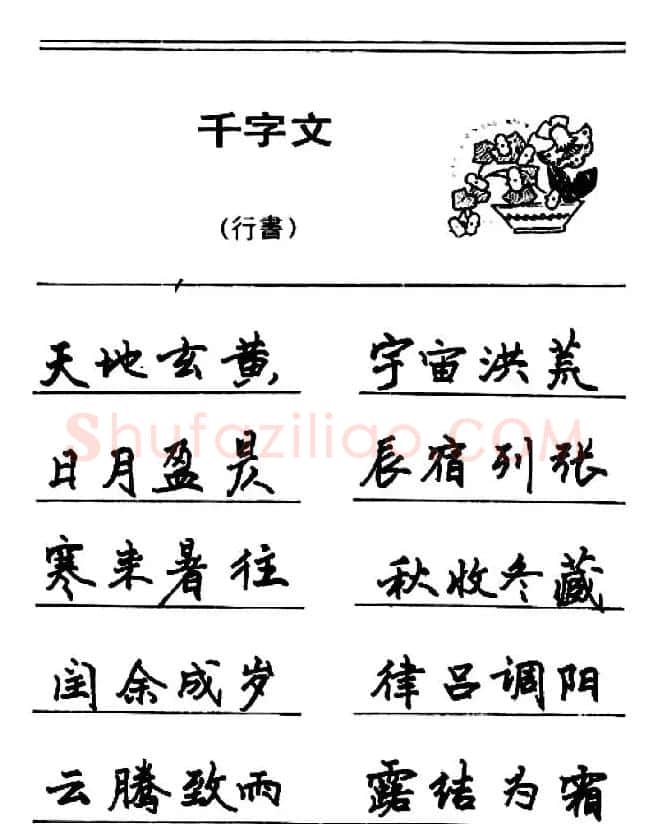 钢笔书法《千字文》行书字帖欣赏 | 钢笔书法字帖