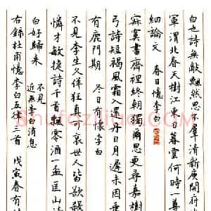 刘有林 硬笔楷书作品《杜甫诗忆李白三首》图片欣赏