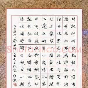 李永东 硬笔楷书作品《九五旧作八首》图片欣赏