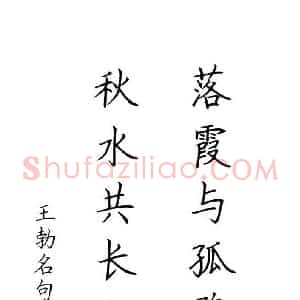 罗扬 硬笔楷书作品《王勃名句》图片欣赏