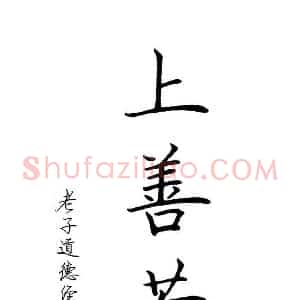 罗扬 硬笔楷书作品《上善若水》图片欣赏