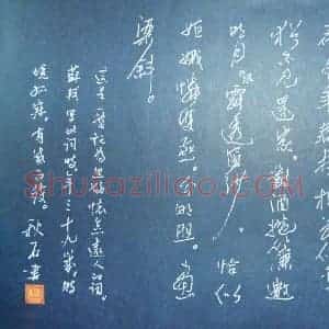 李国庆 硬笔行书作品《苏轼少年游》图片欣赏