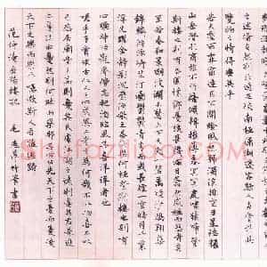 毛燕萍 硬笔行书作品《岳阳楼记》图片欣赏