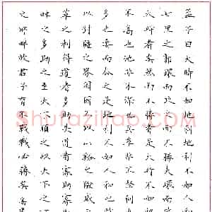 高建平圆珠笔录《孟子·公孙丑下》 硬笔作品图片欣赏下载