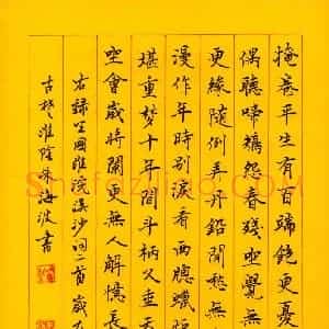朱海波 硬笔楷书作品《王国维词浣溪沙二首》图片欣赏