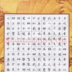 任晖 硬笔楷书作品《师说》图片欣赏