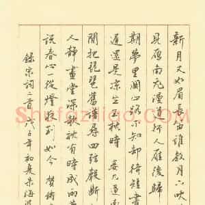 朱海波 硬笔行书作品《宋词二首》图片欣赏