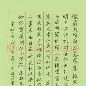 朱海波 硬笔楷书作品《宋词二首》图片欣赏