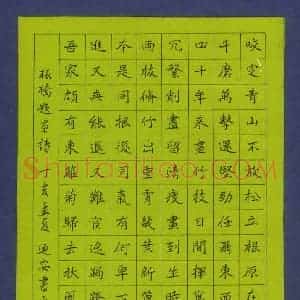 石乃安 硬笔楷书作品《板桥题画诗》图片欣赏