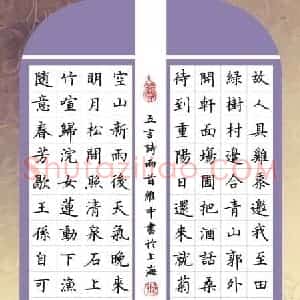 陆维中 硬笔楷书作品《五言诗二首》图片欣赏
