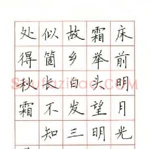 范益军 硬笔楷书作品《李白诗二首》图片欣赏