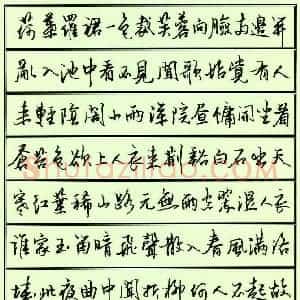陈广 硬笔行书作品《古诗五首》图片欣赏