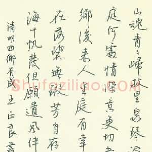 王正良 硬笔行书作品《清明回乡有感》图片欣赏