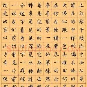 顾仲安 硬笔楷书作品《契诃夫散文草原》图片欣赏