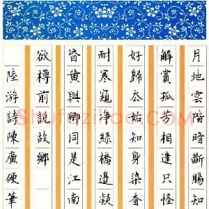 陈广 硬笔楷书作品《陆游诗》图片欣赏