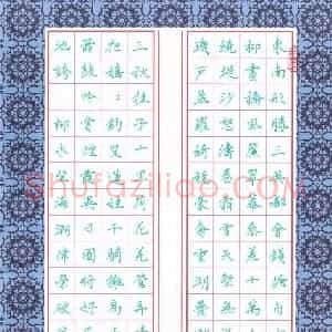 费伟荣 硬笔楷书作品《柳永词望海潮》图片欣赏