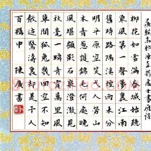 陈广 硬笔楷书作品《苏轼诗》图片欣赏