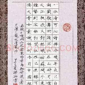 蒋诺涵(少儿组 10岁 铜奖)硬笔书法大赛 获奖作品图片欣赏