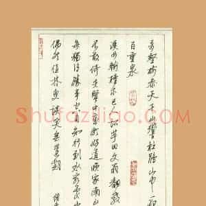 谢继东 硬笔行书作品《王维诗》图片欣赏