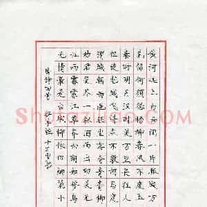 舒子烜(少儿组 13岁 铜奖)硬笔书法大赛 获奖作品图片欣赏