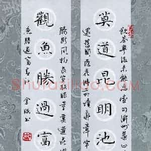钟金波 硬笔楷书作品《毛泽东诗和柳亚子先生》图片欣赏