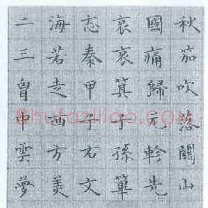 罗娜 硬笔楷书作品《秋笳吹落关山月》图片欣赏