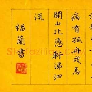 宋福兰 硬笔楷书作品《诗二首》图片欣赏