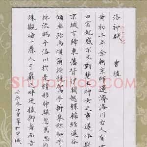 董川 硬笔楷书作品《洛神赋节选》图片欣赏