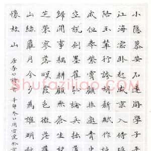 周雷霆 硬笔楷书作品《李白诗一首》图片欣赏