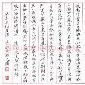 张秀 硬笔楷书作品《沈复闲情记趣》图片欣赏