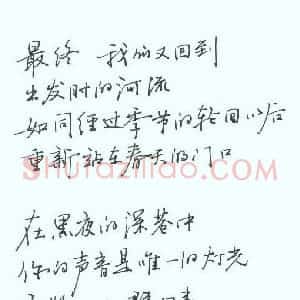 张秀 硬笔行书作品《现代诗抄》图片欣赏