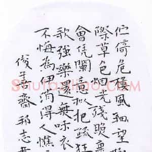 许邦志 硬笔楷书作品《柳永蝶恋花》图片欣赏