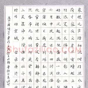 陆从法 硬笔硬笔楷书作品《唐诗五首》图片欣赏