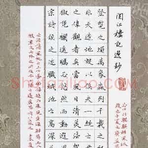 陆从法 硬笔硬笔楷书作品《阅江楼记选抄》图片欣赏