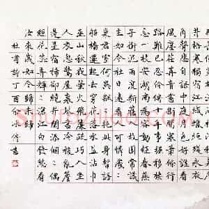余冰倩 硬笔楷书作品《杜甫诗》图片欣赏