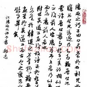 许邦志 硬笔行书作品《记潘延之评予书》图片欣赏