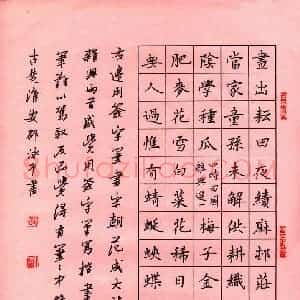 邵泳中 硬笔楷书作品《范成大诗二首》图片欣赏