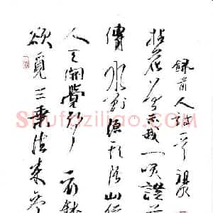 文祖明 硬笔行草作品《录前人诗一首》图片欣赏