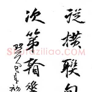 文祖明 硬笔行书作品《从横次第七言联》图片欣赏