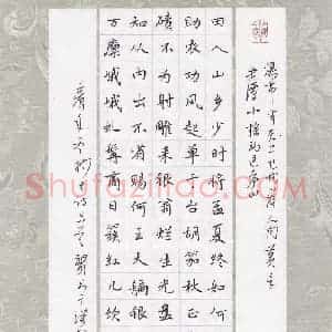 文祖明 硬笔楷书作品《古诗二首》图片欣赏