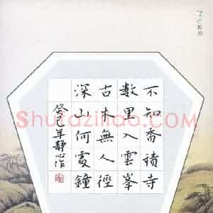 张旗 硬笔楷书作品《王维诗过香积寺》图片欣赏