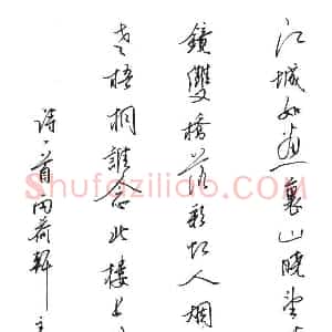 李伟 硬笔行书作品《诗一首》图片欣赏