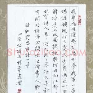 金熙俊 硬笔楷书作品《郑燮思家诗一首》图片欣赏
